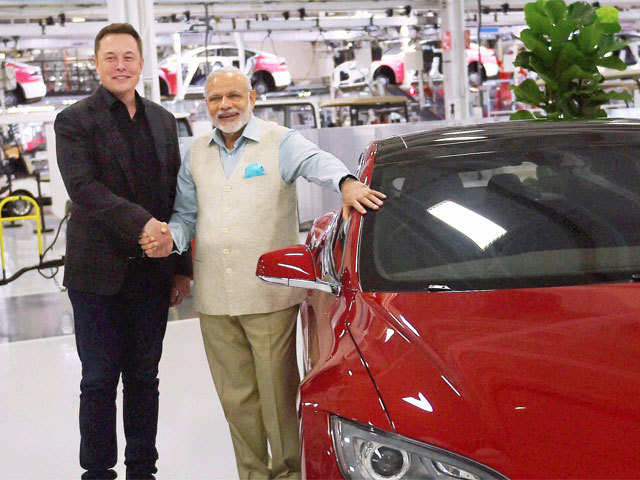 Elon Musk And PM Modi -Tesla