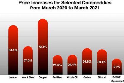 Inflation effect on different Commodities