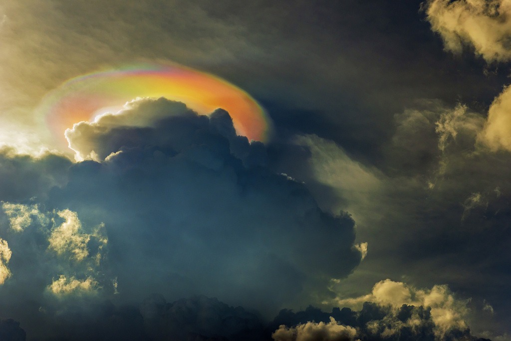 over rainbow cloud