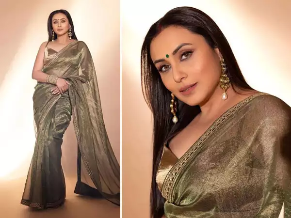 Rani Mukerji Shines in Shimmery Gold Saree