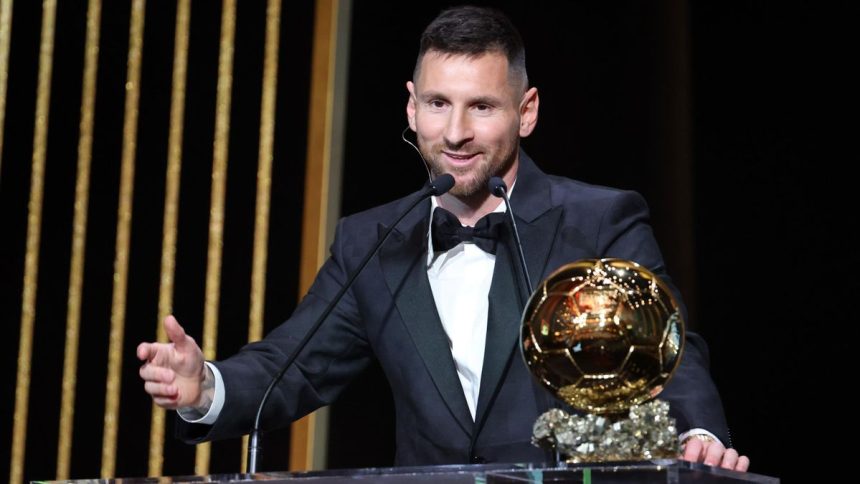 Messi winning his 8th Ballon D'Or